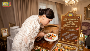 Kebersamaan Maia Estianty dan Irwan Mussry menyambut tamu dengan hangat dalam acara open house mewah di kediaman mereka yang elegan saat Lebaran 2026