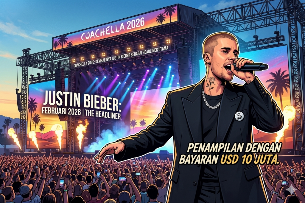 Penampilan Justin Bieber di Coachella 2026 dengan bayaran fantastis