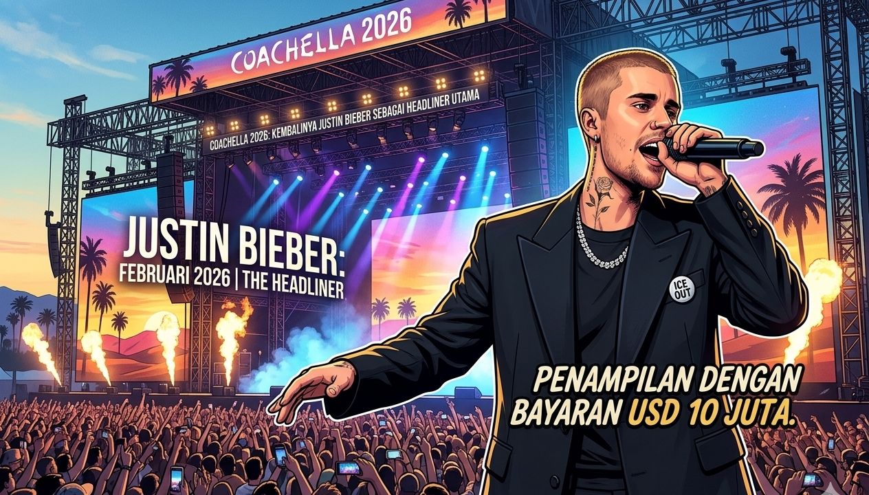 Penampilan Justin Bieber di Coachella 2026 dengan bayaran fantastis