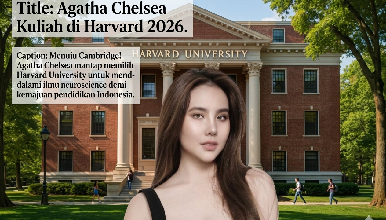 Potret Agatha Chelsea mengenakan toga wisuda, melambangkan keberhasilannya melanjutkan studi pascasarjana di Harvard University.