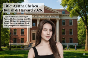Potret Agatha Chelsea mengenakan toga wisuda, melambangkan keberhasilannya melanjutkan studi pascasarjana di Harvard University.
