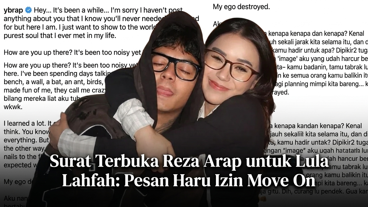 Potret haru Reza Arap saat mencium nisan makam Lula Lahfah di TPU Rawa Terate, melambangkan isi surat terbuka Reza Arap yang viral.