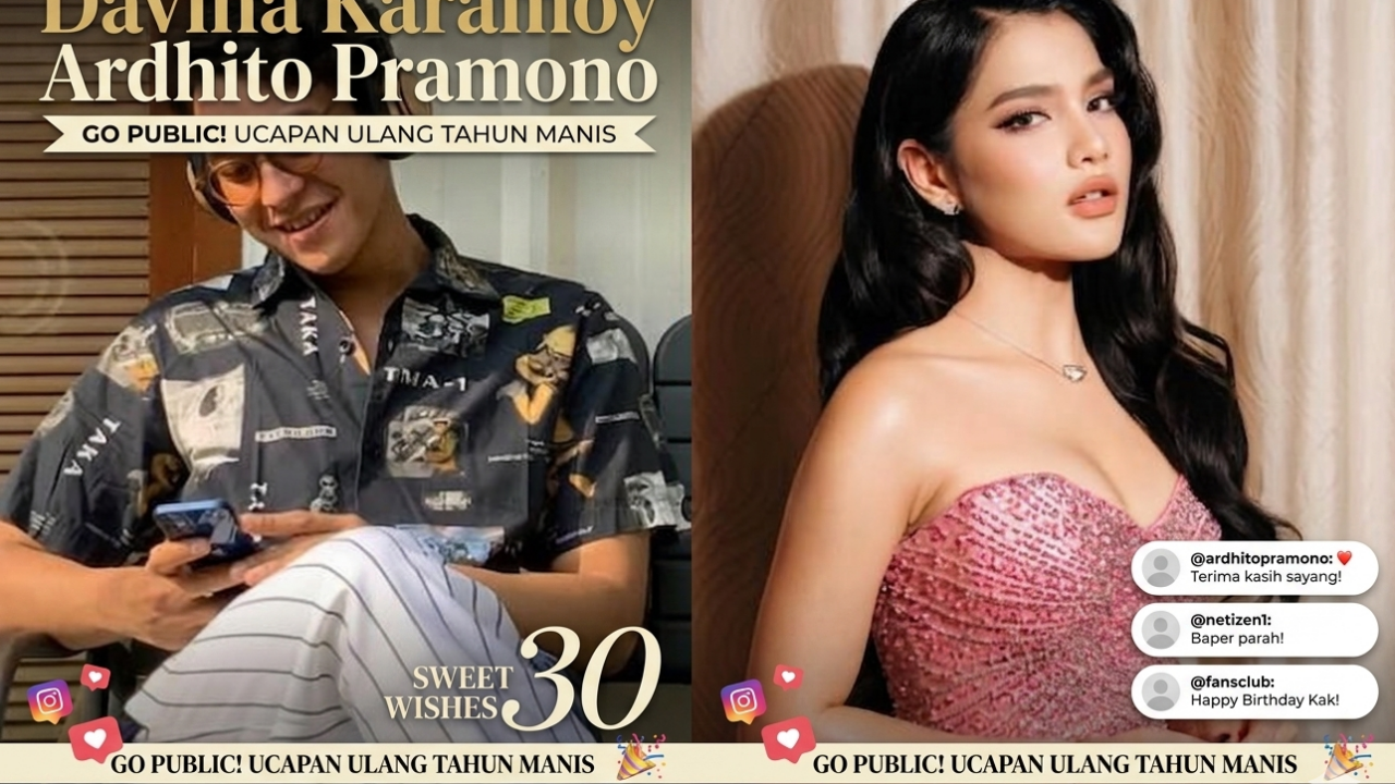 Davina Karamoy Ardhito Pramono makin go public lewat ucapan ulang tahun